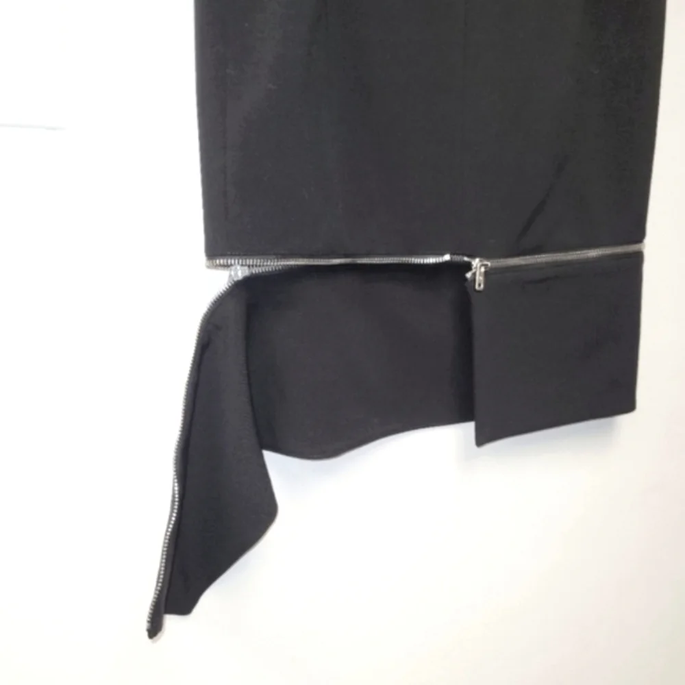 Alexander McQueen Black Pencil Zip around Skirt Size 38 EU 8 US